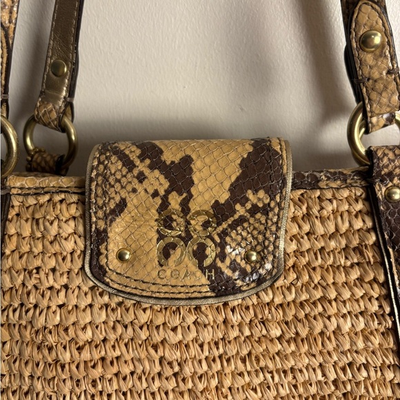 Coach Raffia Leather Trim Totes, Shoulder Bag - Picture 6 of 10
